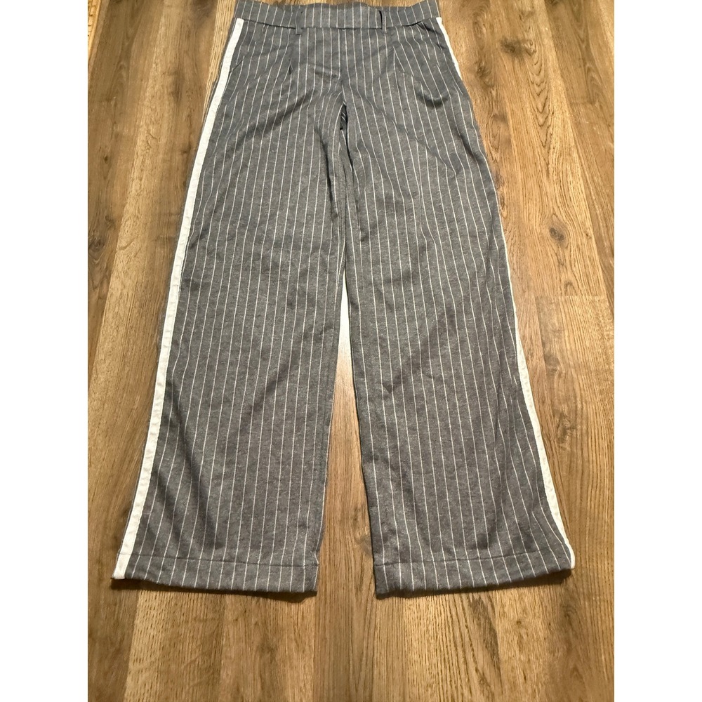 SO Jeans Girls Size XL 14/16 Gray Wide Leg Side Stripe Trousers